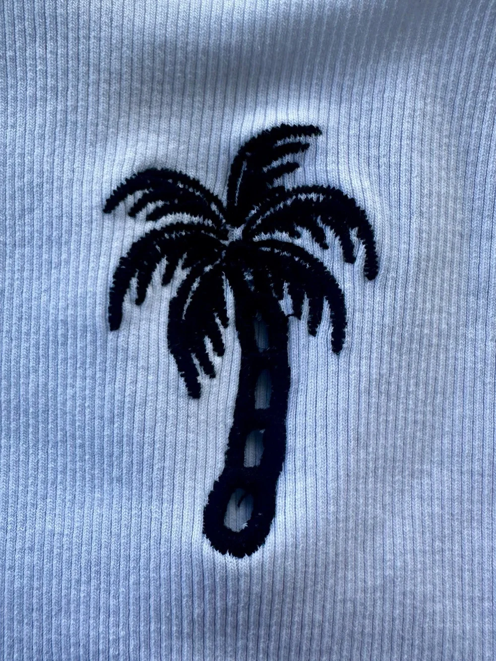 Kids Black Palm-Print Set with White Tank